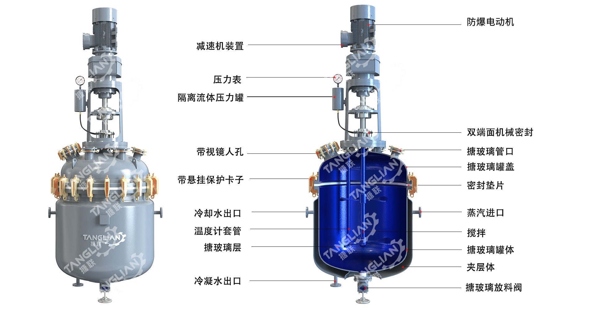 搅拌式搪玻璃反应釜